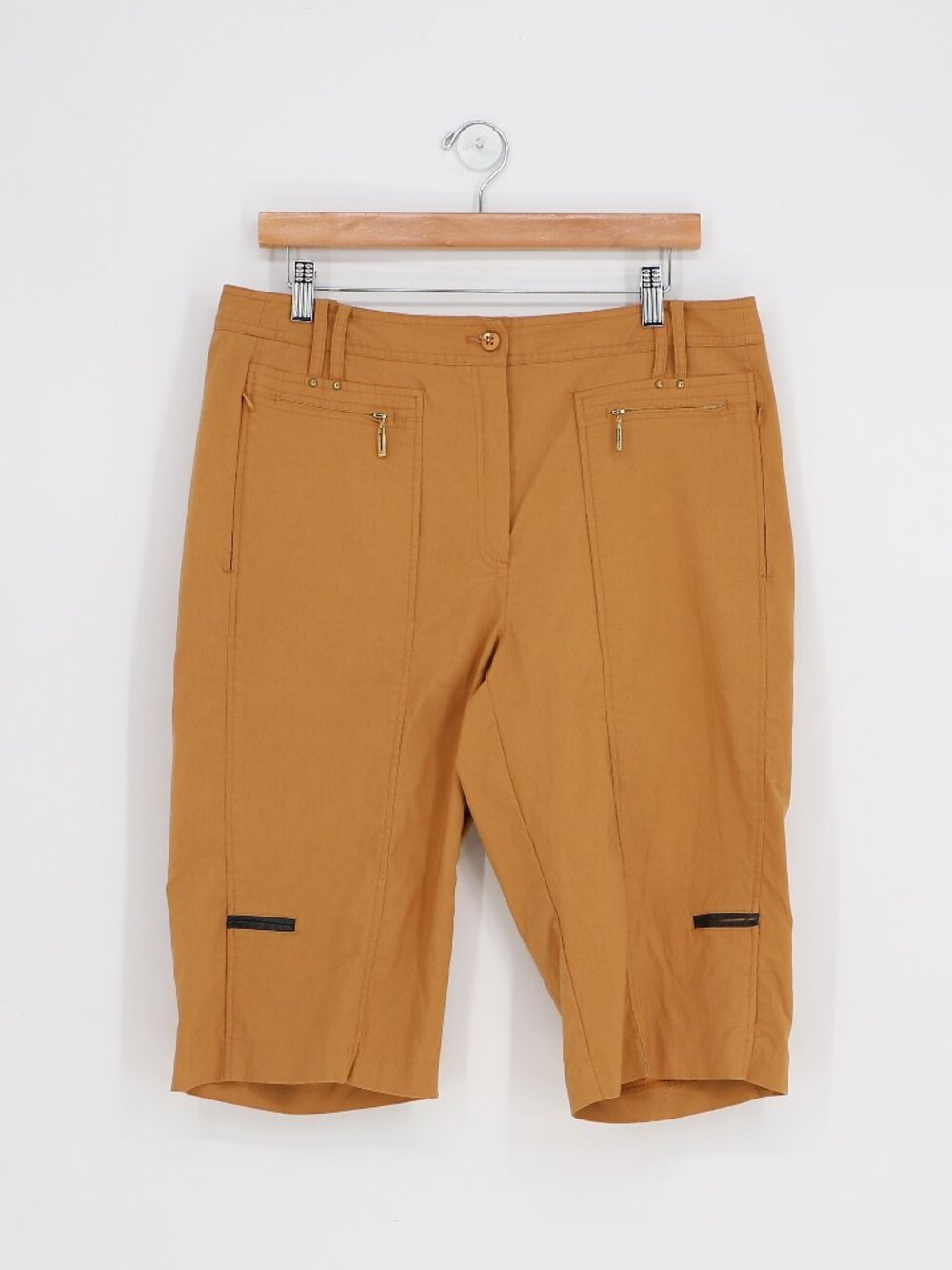 JAMIE SADDOCK Bermuda Shorts Stretch Golf in Tan Brown Size 12
